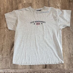 BUM Equipment T Shirt Mens L/XL Heather Gray Boxy Fit USA 90s Y2K Embroidered